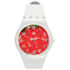 Christmas Ornament Round Plastic Sport Watch (m) by Salmanaz77