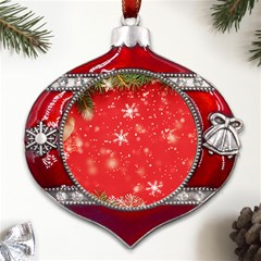 Christmas Ornament Metal Snowflake And Bell Red Ornament by Salmanaz77