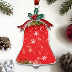 Christmas Ornament Metal Holly Leaf Bell Ornament