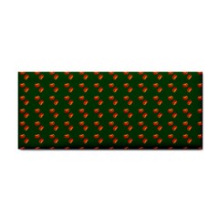 Kawaii Pumpkin Patt Green Hand Towel by snowwhitegirl