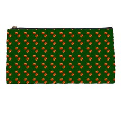 Kawaii Pumpkin Patt Green Pencil Case by snowwhitegirl