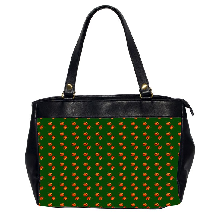 Kawaii Pumpkin Patt Green Oversize Office Handbag (2 Sides)