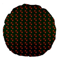 Kawaii Pumpkin Patt Green Large 18  Premium Round Cushions by snowwhitegirl