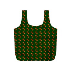 Kawaii Pumpkin Patt Green Full Print Recycle Bag (s) by snowwhitegirl