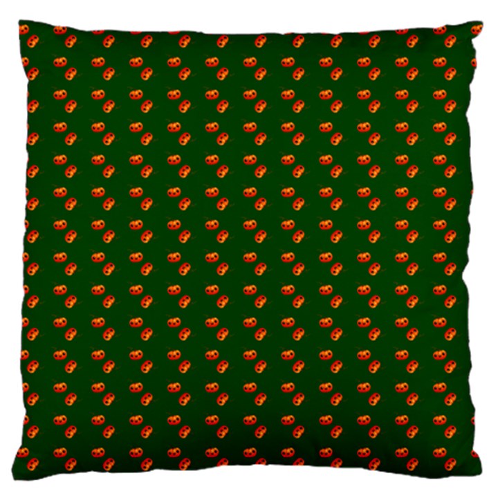 Kawaii Pumpkin Patt Green Large Premium Plush Fleece Cushion Case (Two Sides)