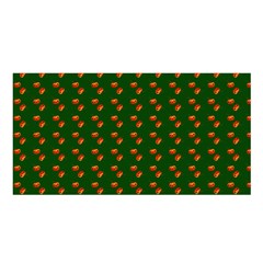 Kawaii Pumpkin Patt Green Satin Shawl 45  x 80 