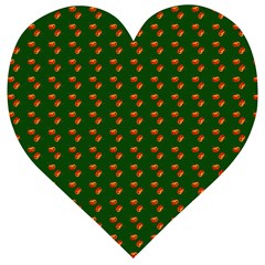 Kawaii Pumpkin Patt Green Wooden Puzzle Heart by snowwhitegirl