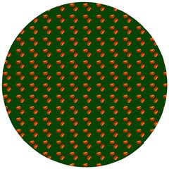 Kawaii Pumpkin Patt Green Wooden Puzzle Round by snowwhitegirl