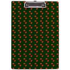 Kawaii Pumpkin Patt Green A4 Acrylic Clipboard by snowwhitegirl