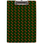 Kawaii Pumpkin Patt Green A4 Acrylic Clipboard Front