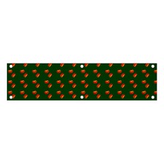 Kawaii Pumpkin Patt Green Banner and Sign 4  x 1 