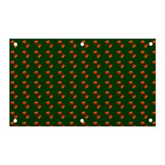 Kawaii Pumpkin Patt Green Banner and Sign 5  x 3 