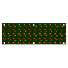 Kawaii Pumpkin Patt Green Banner and Sign 6  x 2 