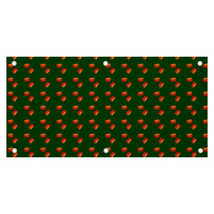 Kawaii Pumpkin Patt Green Banner and Sign 6  x 3 