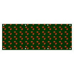 Kawaii Pumpkin Patt Green Banner and Sign 8  x 3 