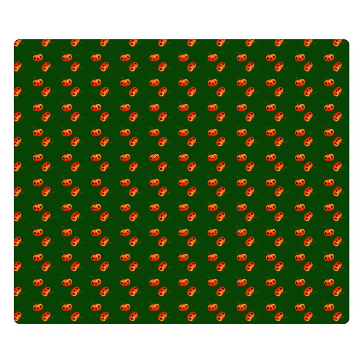 Kawaii Pumpkin Patt Green Premium Plush Fleece Blanket (Small)