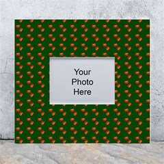 Kawaii Pumpkin Patt Green White Wall Photo Frame 5  x 7 