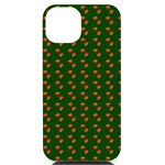 Kawaii Pumpkin Patt Green iPhone 14 Black UV Print Case Front