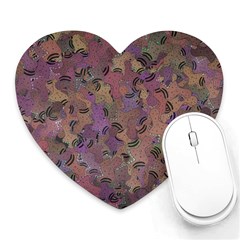 Monster Snake Hand Drawn Illustration Motif Random Pattern Heart Mousepad by dflcprintsclothing