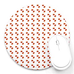 Kawaii Pumpkin Patt White Round Mousepad by snowwhitegirl