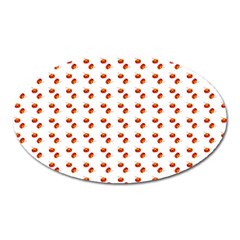 Kawaii Pumpkin Patt White Oval Magnet by snowwhitegirl