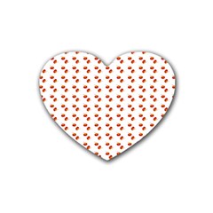 Kawaii Pumpkin Patt White Rubber Coaster (heart) by snowwhitegirl