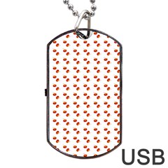 Kawaii Pumpkin Patt White Dog Tag Usb Flash (one Side) by snowwhitegirl