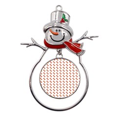 Kawaii Pumpkin Patt White Metal Snowman Ornament