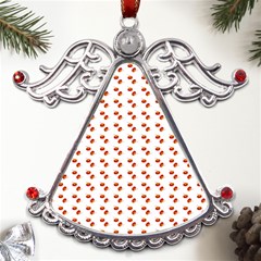 Kawaii Pumpkin Patt White Metal Angel With Crystal Ornament