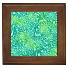 Retro Flower Pattern Design Batik Framed Tile by Posterlux