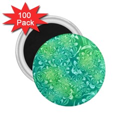 Retro Flower Pattern Design Batik 2 25  Magnets (100 Pack)  by Posterlux