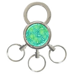 Retro Flower Pattern Design Batik 3-ring Key Chain