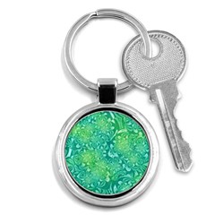 Retro Flower Pattern Design Batik Key Chain (round)