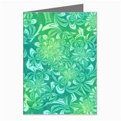 Retro Flower Pattern Design Batik Greeting Card by Posterlux