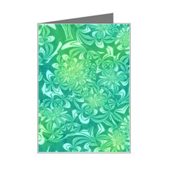 Retro Flower Pattern Design Batik Mini Greeting Card by Posterlux