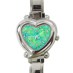 Retro Flower Pattern Design Batik Heart Italian Charm Watch by Posterlux