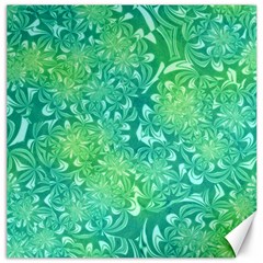 Retro Flower Pattern Design Batik Canvas 16  X 16  by Posterlux