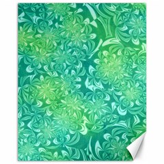 Retro Flower Pattern Design Batik Canvas 11  X 14 