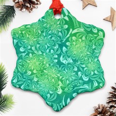 Retro Flower Pattern Design Batik Snowflake Ornament (two Sides)