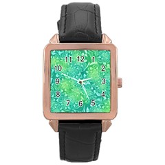 Retro Flower Pattern Design Batik Rose Gold Leather Watch  by Posterlux