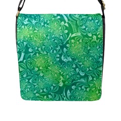 Retro Flower Pattern Design Batik Flap Closure Messenger Bag (l)