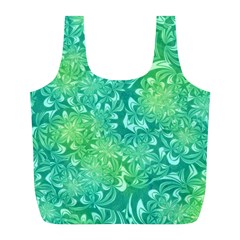 Retro Flower Pattern Design Batik Full Print Recycle Bag (l)