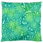 Retro Flower Pattern Design Batik Large Premium Plush Fleece Cushion Case (One Side) Front