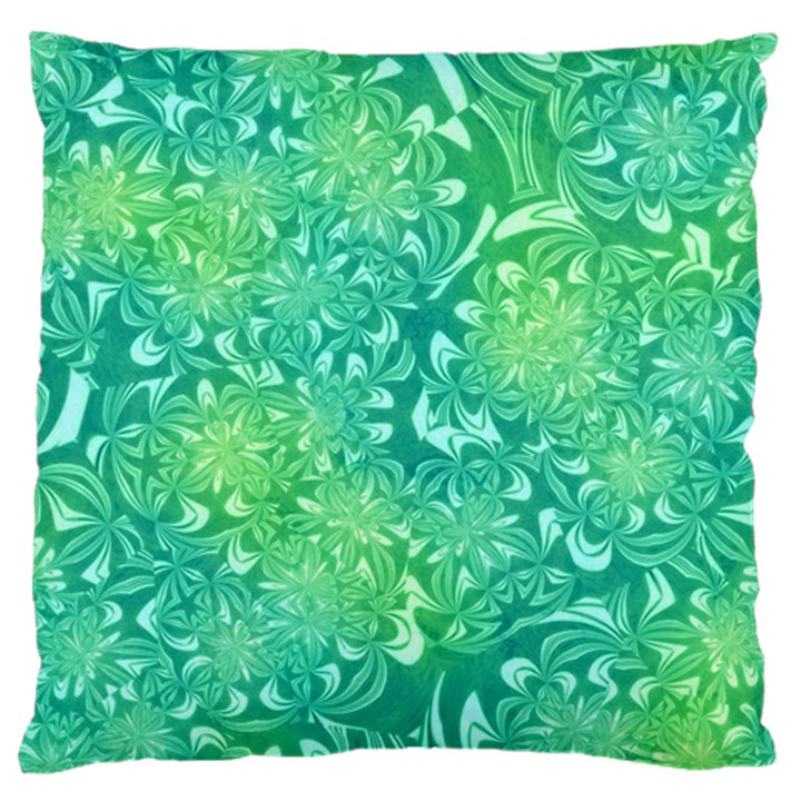 Retro Flower Pattern Design Batik Large Premium Plush Fleece Cushion Case (One Side)