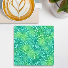 Retro Flower Pattern Design Batik Uv Print Square Tile Coaster  by Posterlux