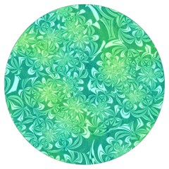 Retro Flower Pattern Design Batik Round Trivet by Posterlux