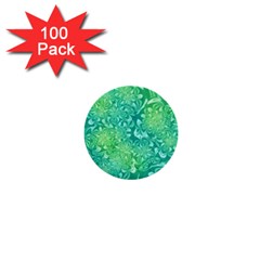 Retro Flower Pattern Design Batik 1  Mini Buttons (100 Pack)  by Posterlux