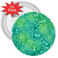 Retro Flower Pattern Design Batik 3  Buttons (10 Pack) 