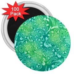 Retro Flower Pattern Design Batik 3  Magnets (100 Pack) by Posterlux