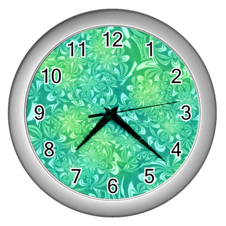 Retro Flower Pattern Design Batik Wall Clock (Silver)